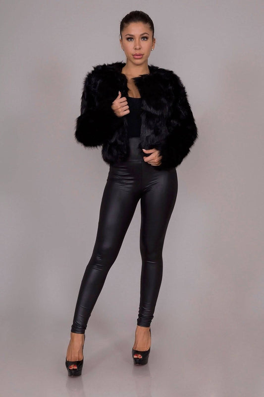 Stylish High Waist Faux Leather Pants for Women    