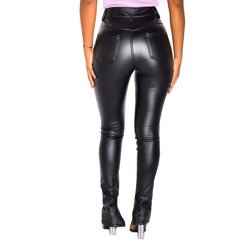 Stylish High Waist Faux Leather Summer Pants for Women    