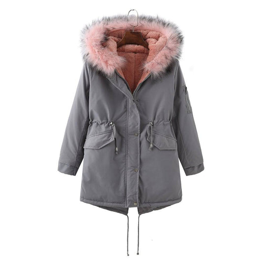 Winter Thickened Fleece-Lined Cotton-Padded Coat Plus Size    