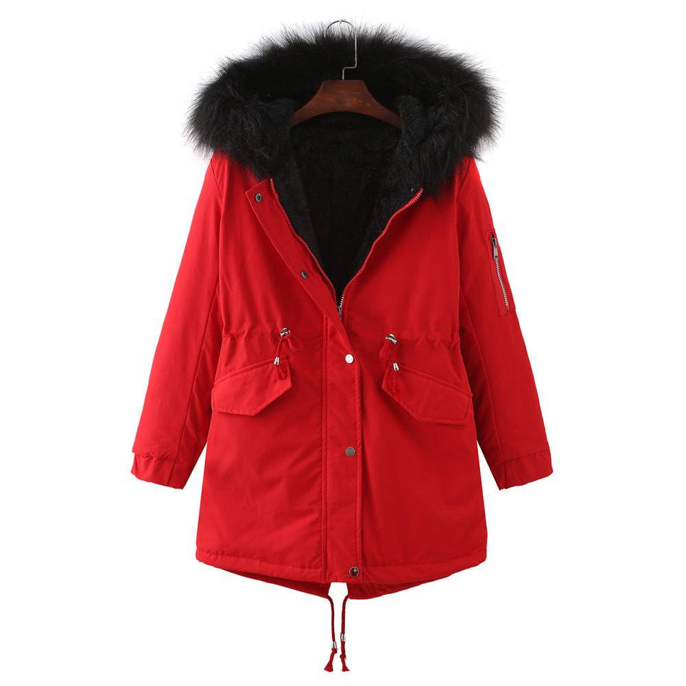 Winter Thickened Fleece-Lined Cotton-Padded Coat Plus Size    