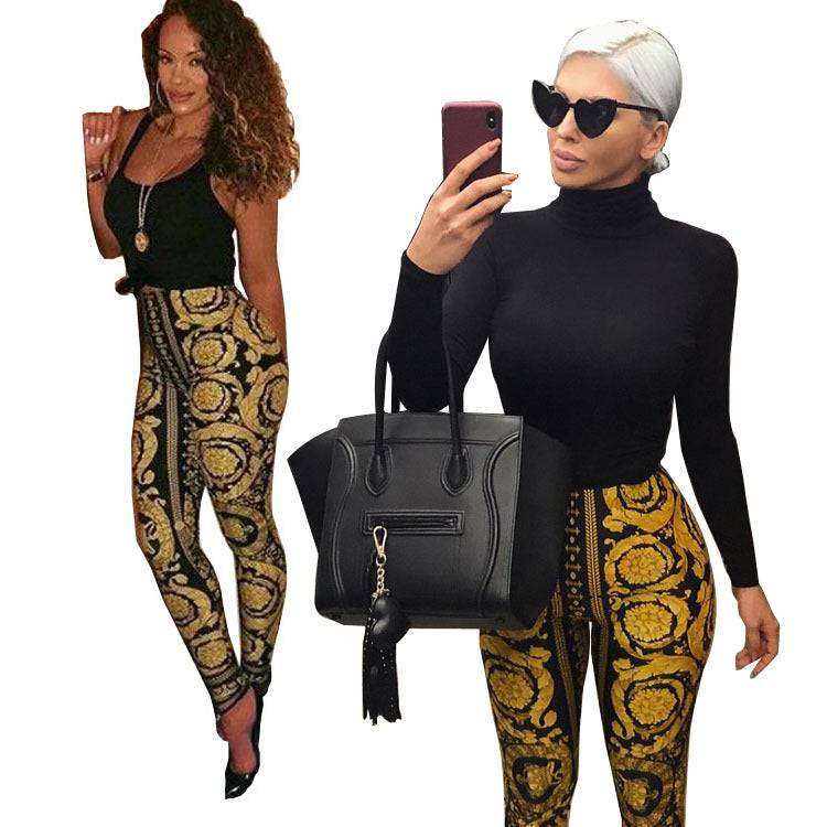 Fashionable Plus Size Printed Yoga Leggings for Women    