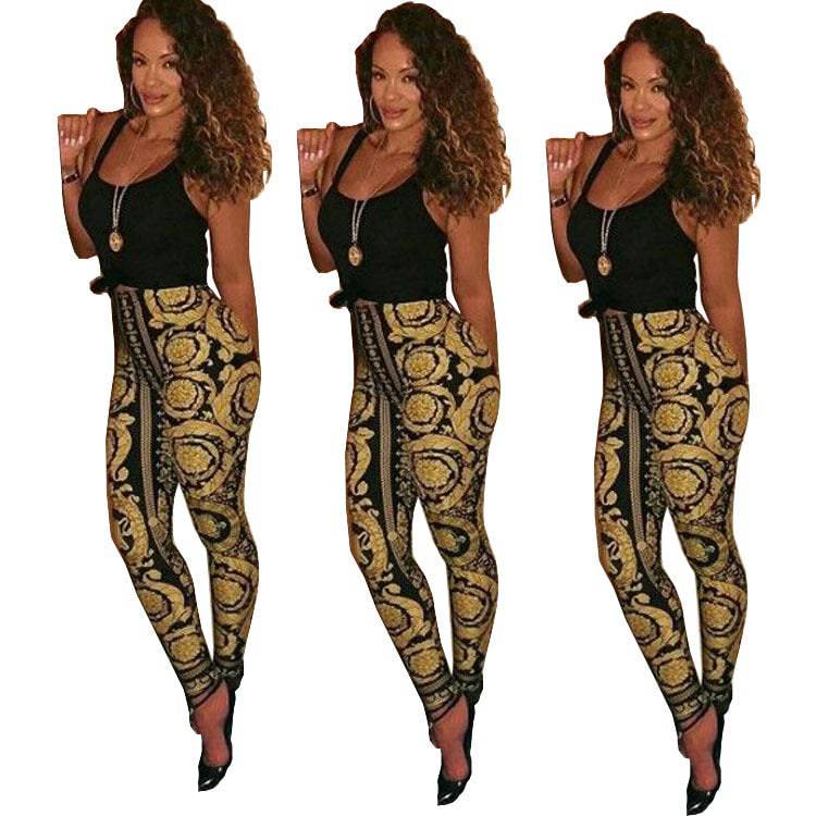 Fashionable Plus Size Printed Yoga Leggings for Women    