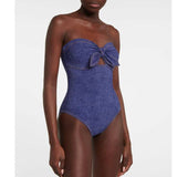 Slimming European French Retro Siamese Swimsuit with Boho Vacation Style    