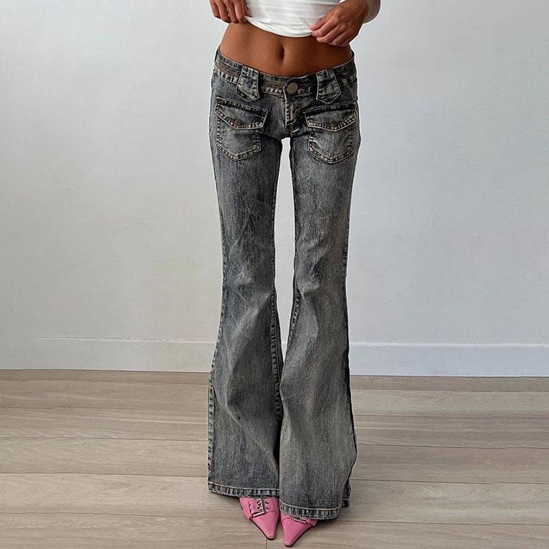 Vintage Smoky Gray Bootcut Jeans for Women    