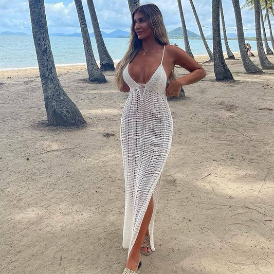 Sexy Backless Knitted Dress for Women - Perfect for Beach and Seaside Getaways    