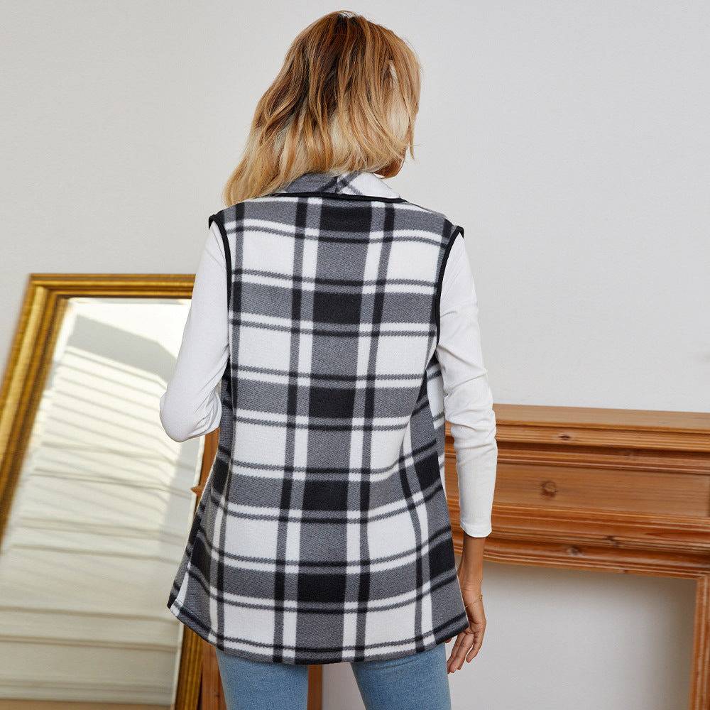 Irregular Asymmetric Velvet Vest For Autumn/Winter Women's Casual Look    