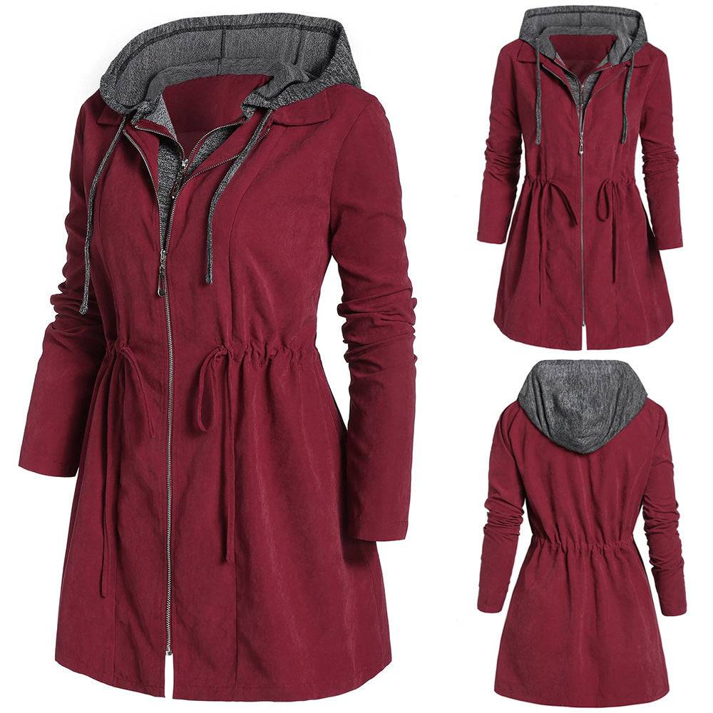 Women's Hooded Mid-Length Cotton-Padded Winter Coat    