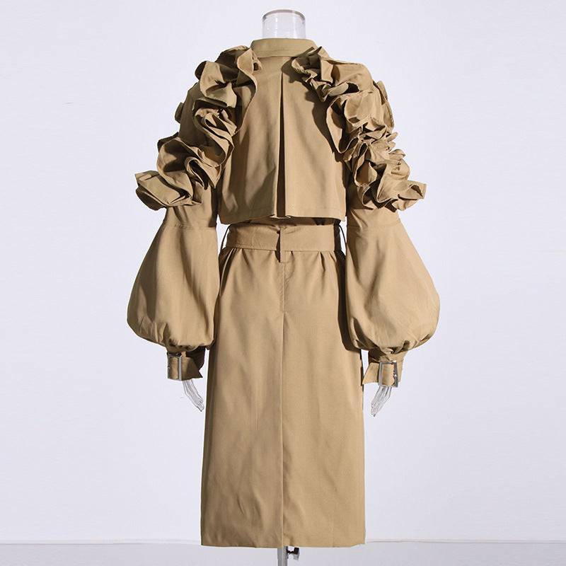 Elegant Office Mid Length Trench Coat for Women    