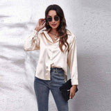 Satin Silk Long Sleeve Shirt for Women    