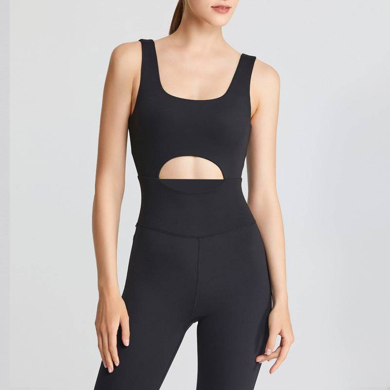 One Piece Hollow Out Cutout Fitness Jumpsuit    