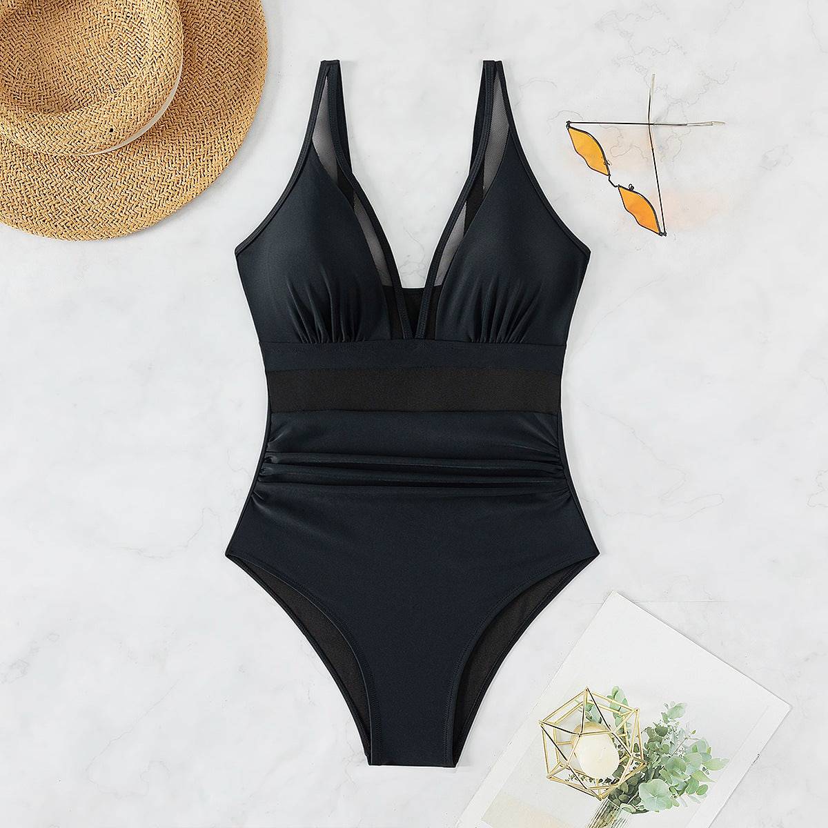 Sexy Backless Mesh One-Piece Swimsuit    