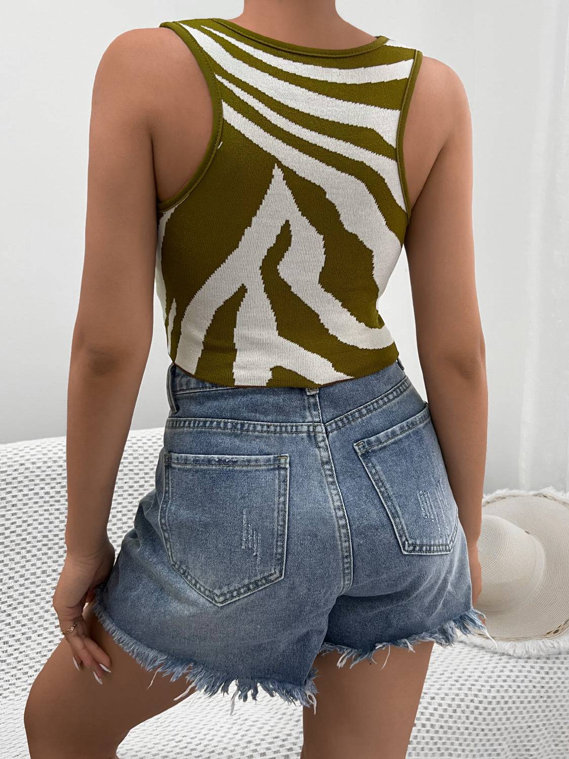 Sleeveless Animal Print Summer Vest    