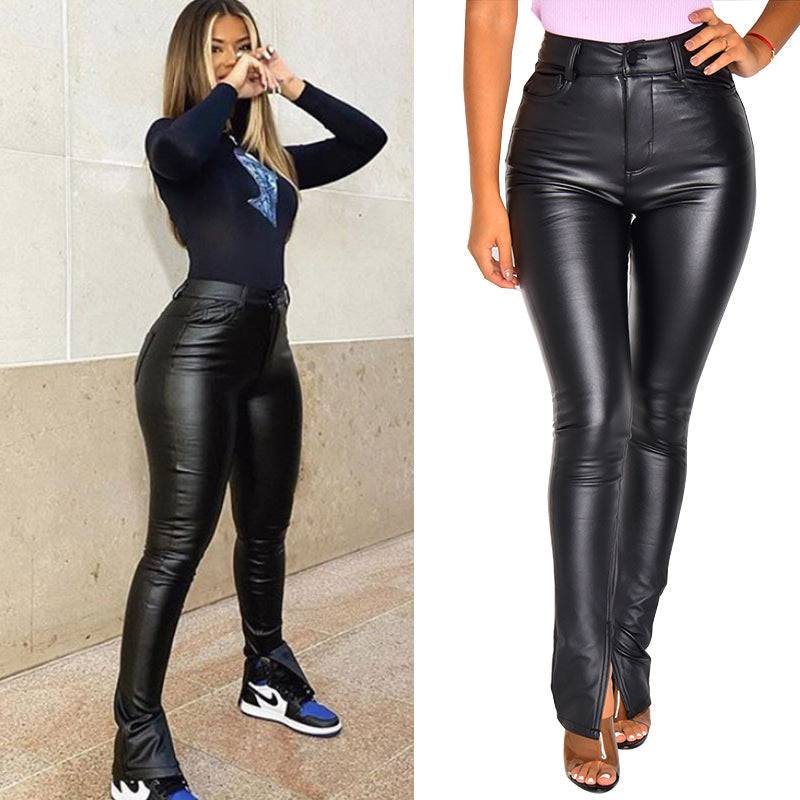 Stylish High Waist Faux Leather Summer Pants for Women    