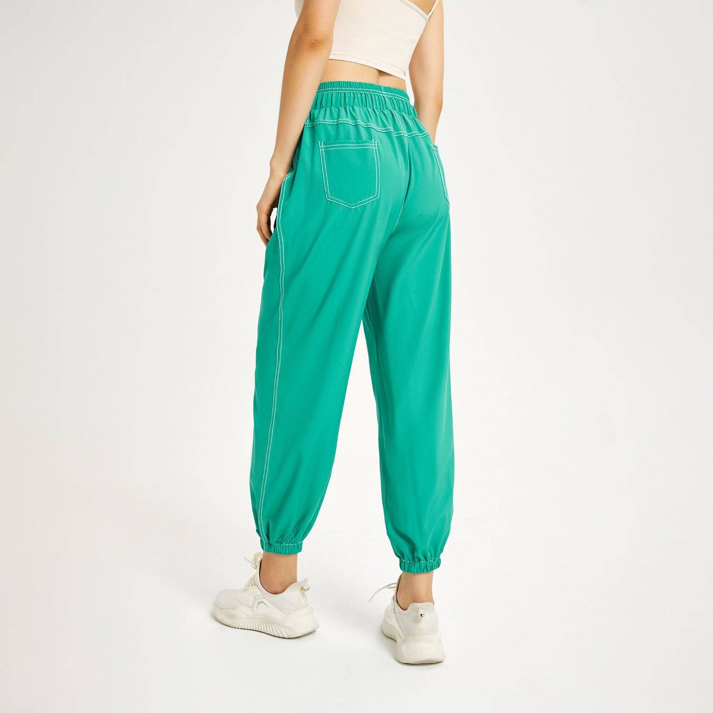 Summer High Waist Sporty Loose Fit Running Trousers for Women    