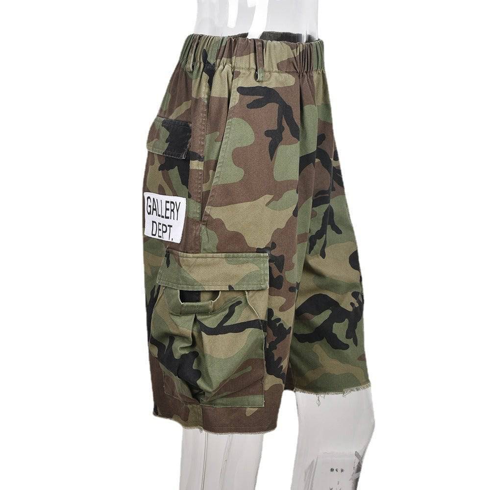 Relaxed Camo Print Casual Shorts for Women    