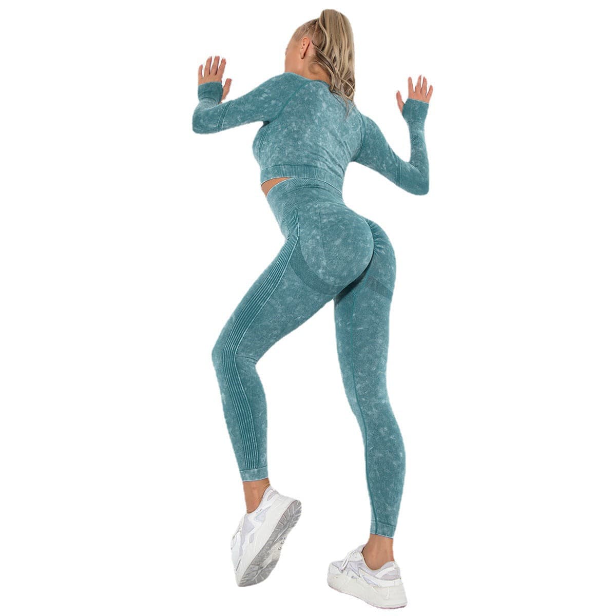 Internet Celebrity Seamless Washed Smile Yoga Suit Outdoor Sports Workout Sexy Hip Yoga Pants    