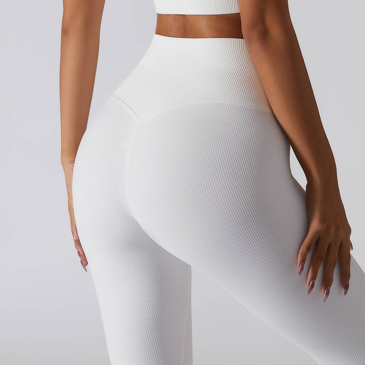 Rib Hip Raise High Waist Workout Pants    