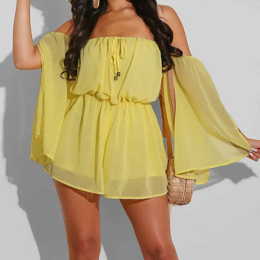 Elegant Off-Shoulder Chiffon Romper for Women    