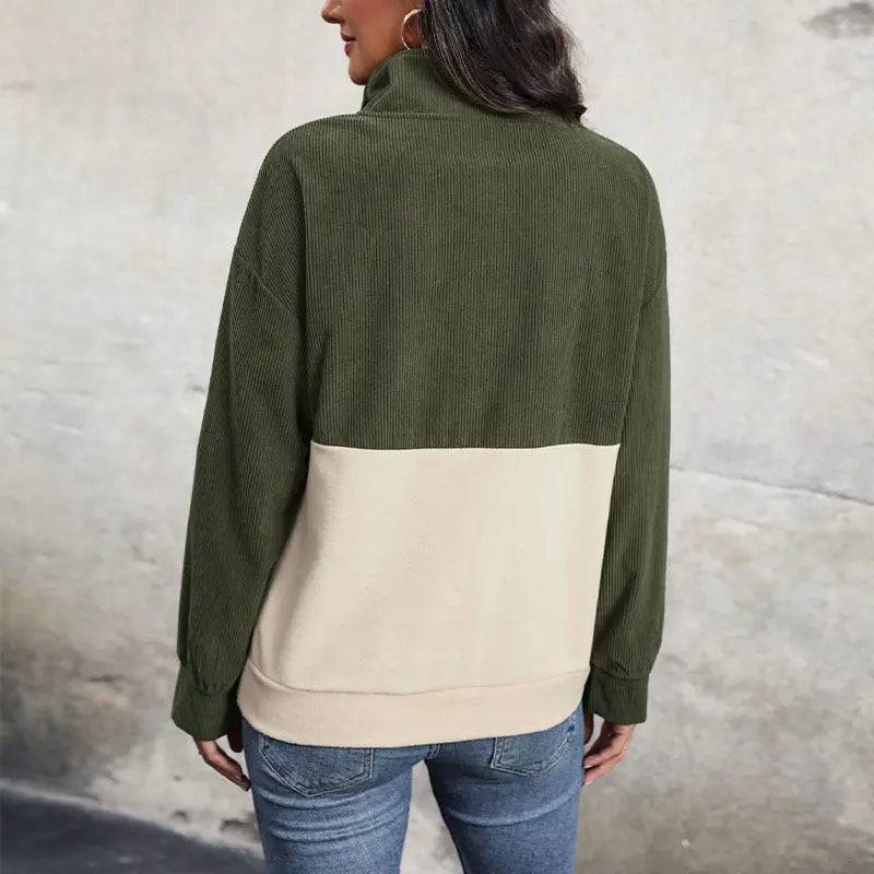 Stylish Stitched Fleece Sweater for Women's Fall Wardrobe    