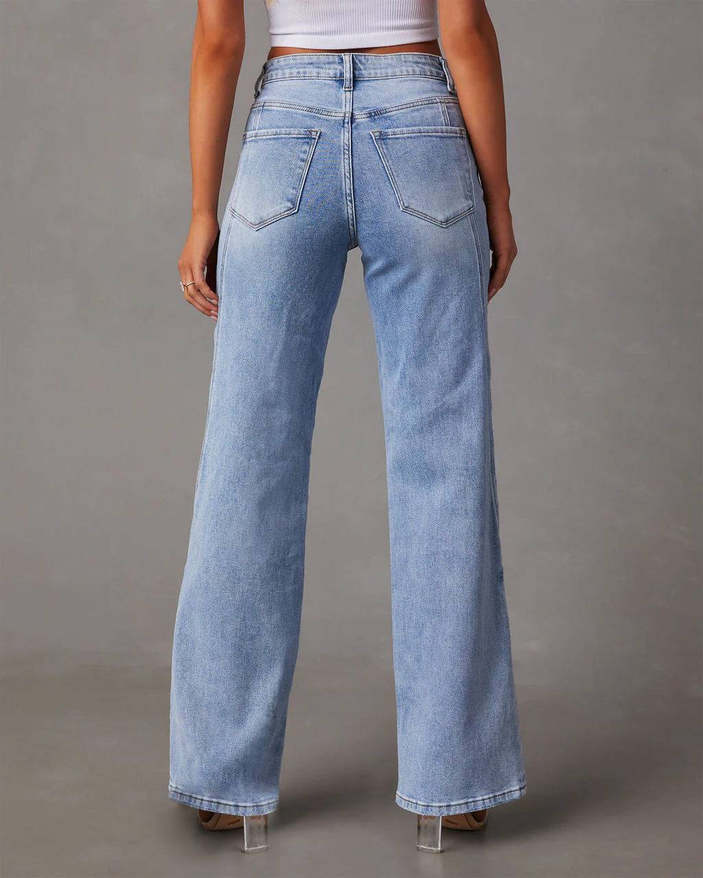 Loose Stitching Wide Leg Women Jeans Women    