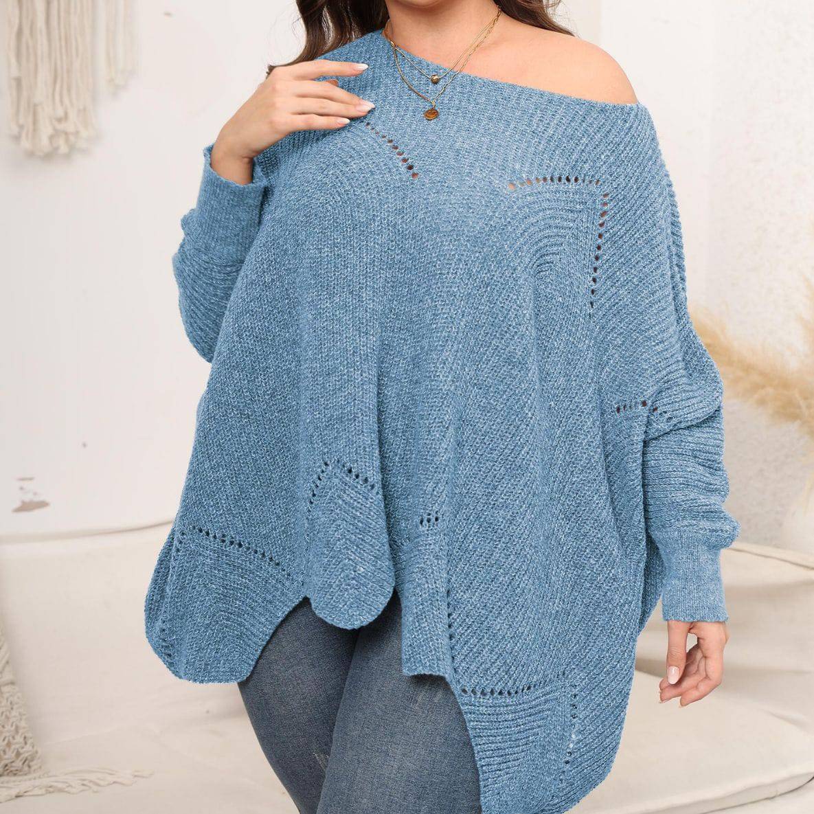 Stylish Plus Size Women's Woven Pullover for Autumn and Winter    