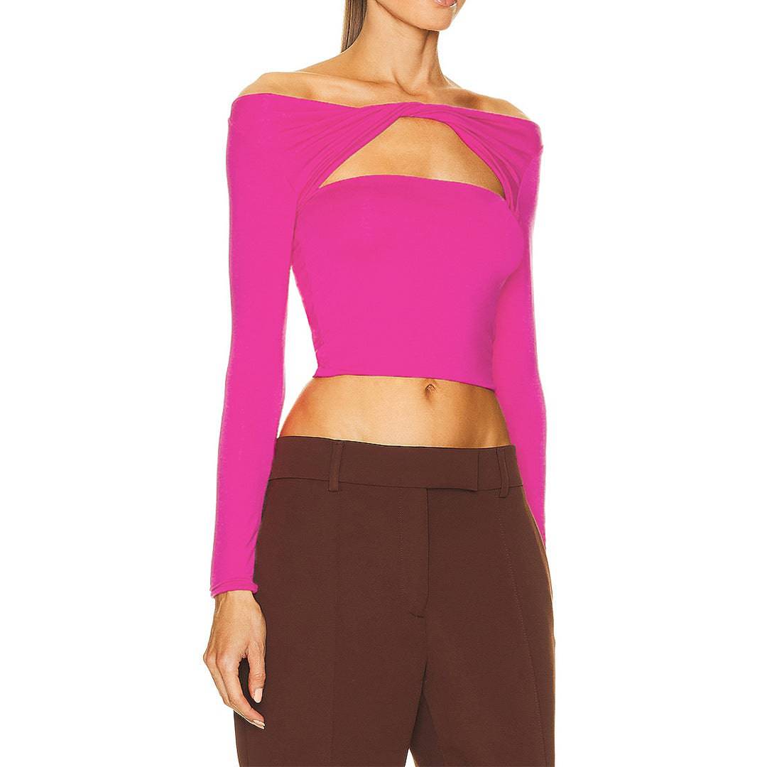 Stylish Off Shoulder Cutout Twist Top for Women - Spring/Fall Collection    