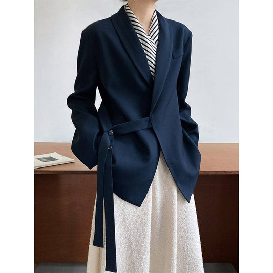 Loose Drape Lace-Up Blazer for Women    