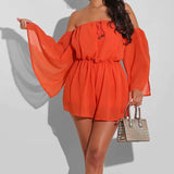 Elegant Off-Shoulder Chiffon Romper for Women    