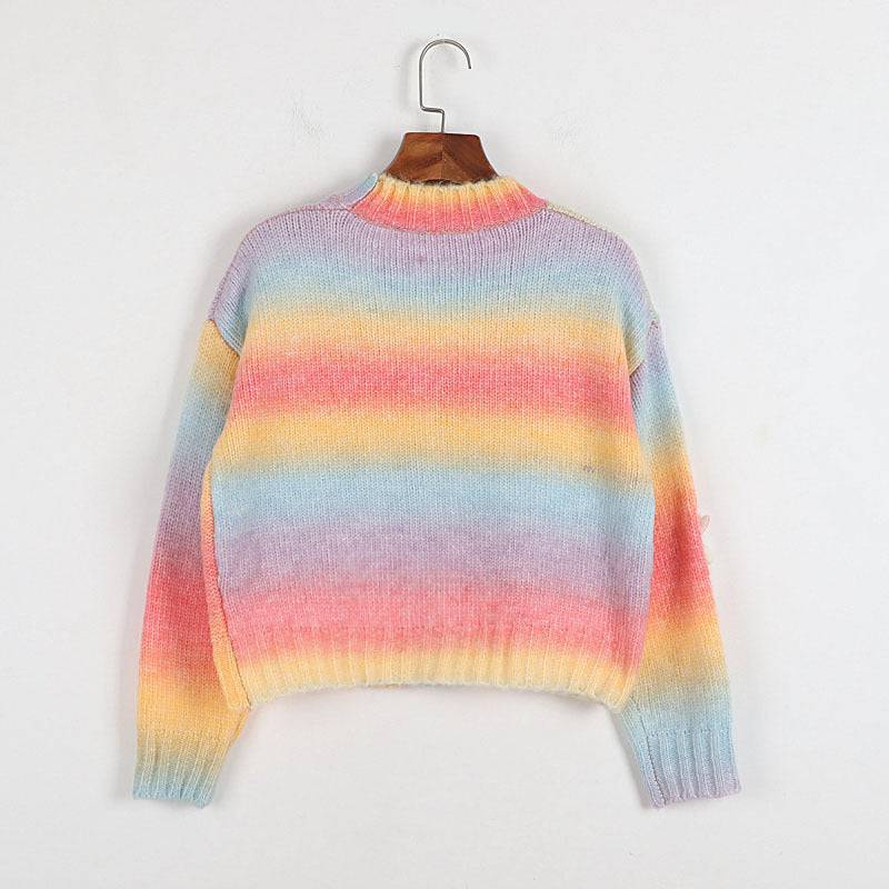 Lazy Knitted Rainbow Cardigan    