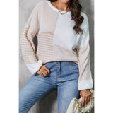 Trendy Cutout Sweater with Tied Long Sleeves    