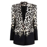 Slim Fit Spring and Autumn Women's Jacket with Animal Print    