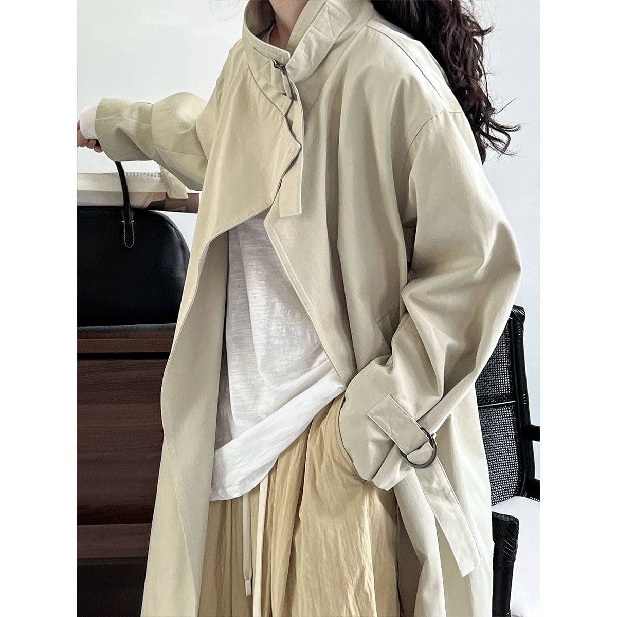 Mid-Length British Cotton Trench Coat for Women    