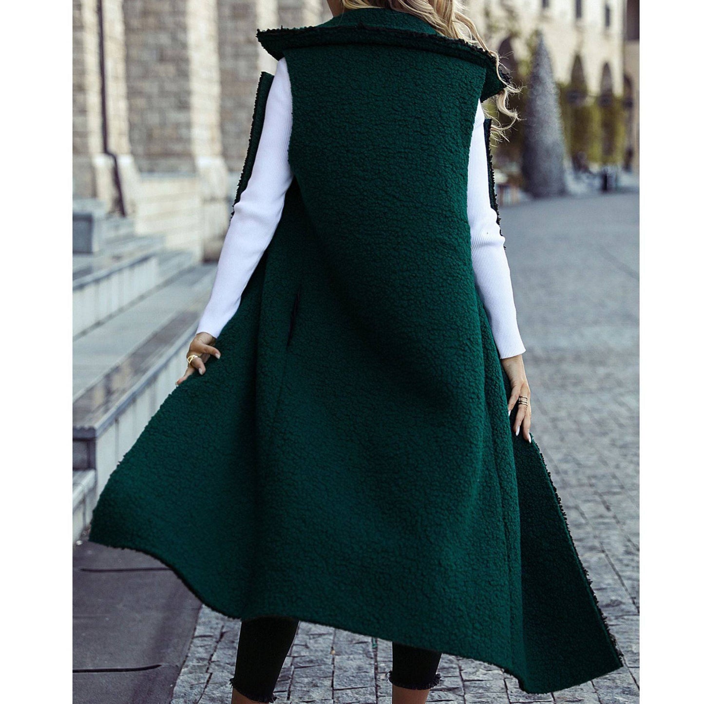 Women's Sleeveless Extended Jacket - Perfect for Autumn and Winter Casual Wear    