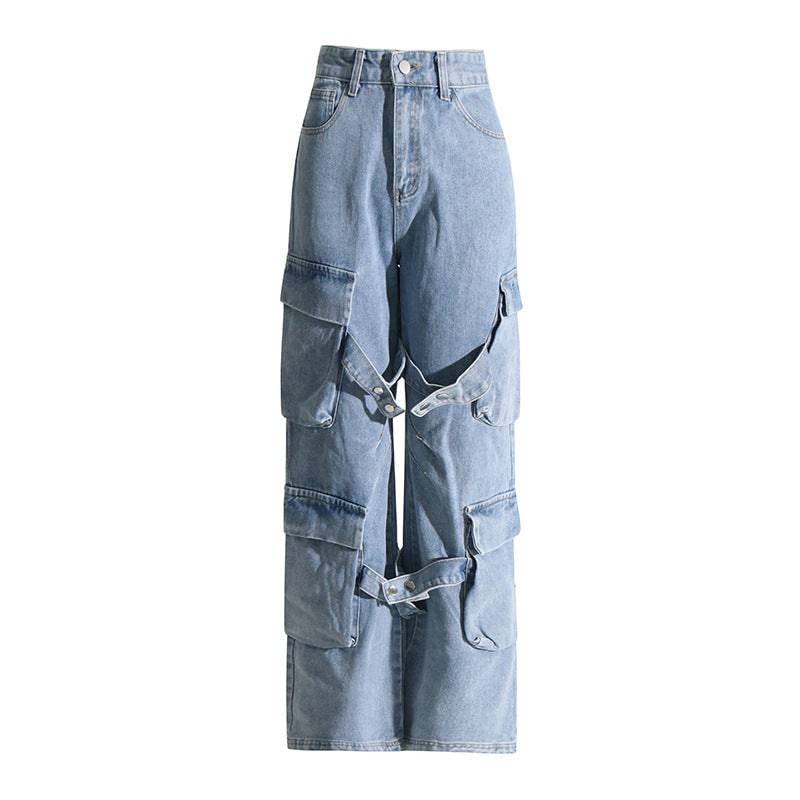 Vintage Vibes High Rise Denim Trousers with Lace-Up Detail for Women    