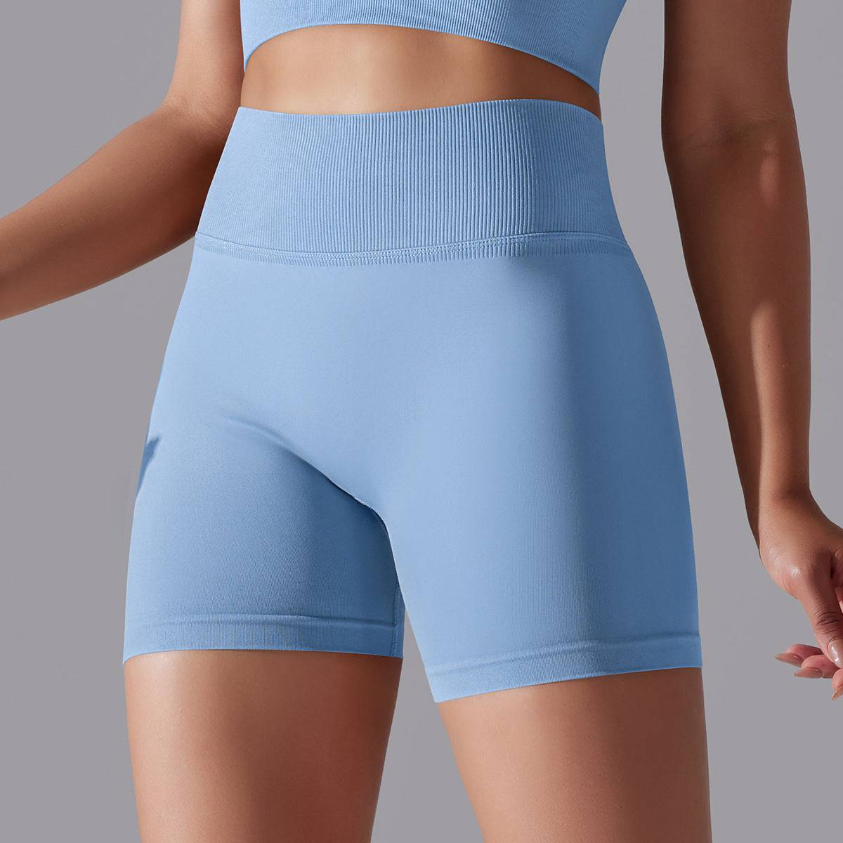 High Waist Seamless Yoga Shorts for Women with Hip Lift and High Elasticity    