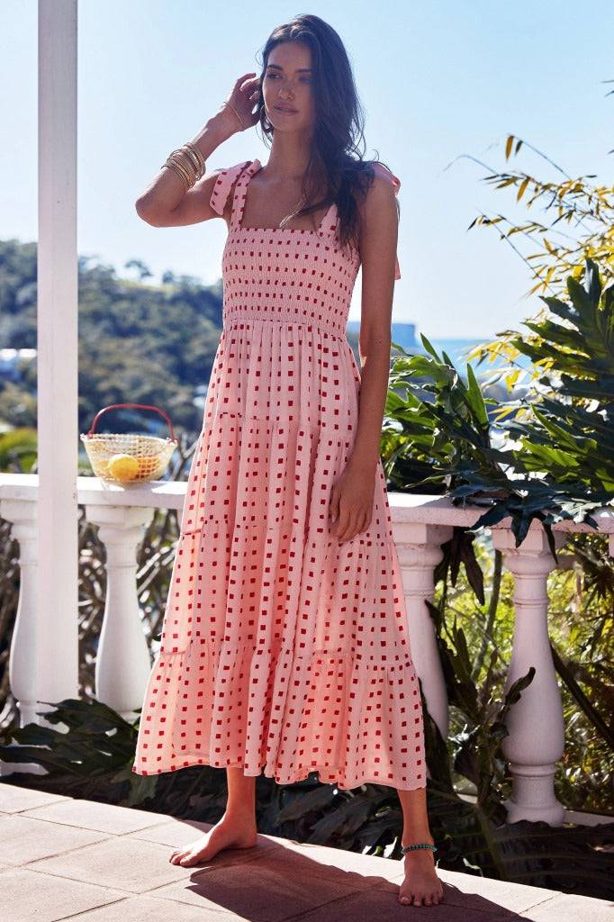 Floral Print Maxi Dress with Spaghetti Straps    