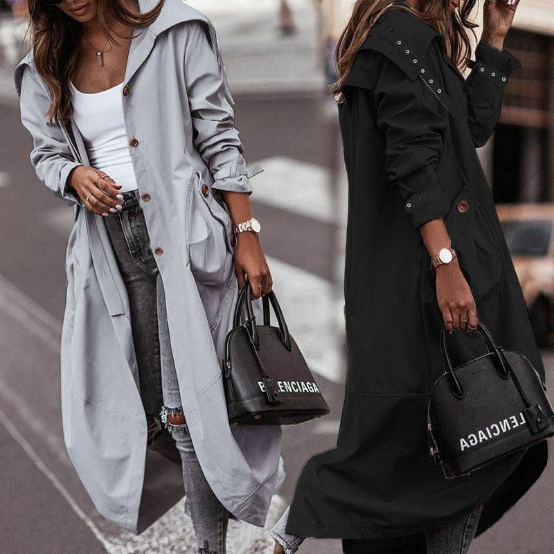 Stylish Mid-Length Trench Coat for Fall and Winter    