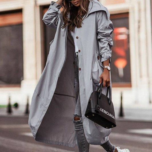 Stylish Mid-Length Trench Coat for Fall and Winter    