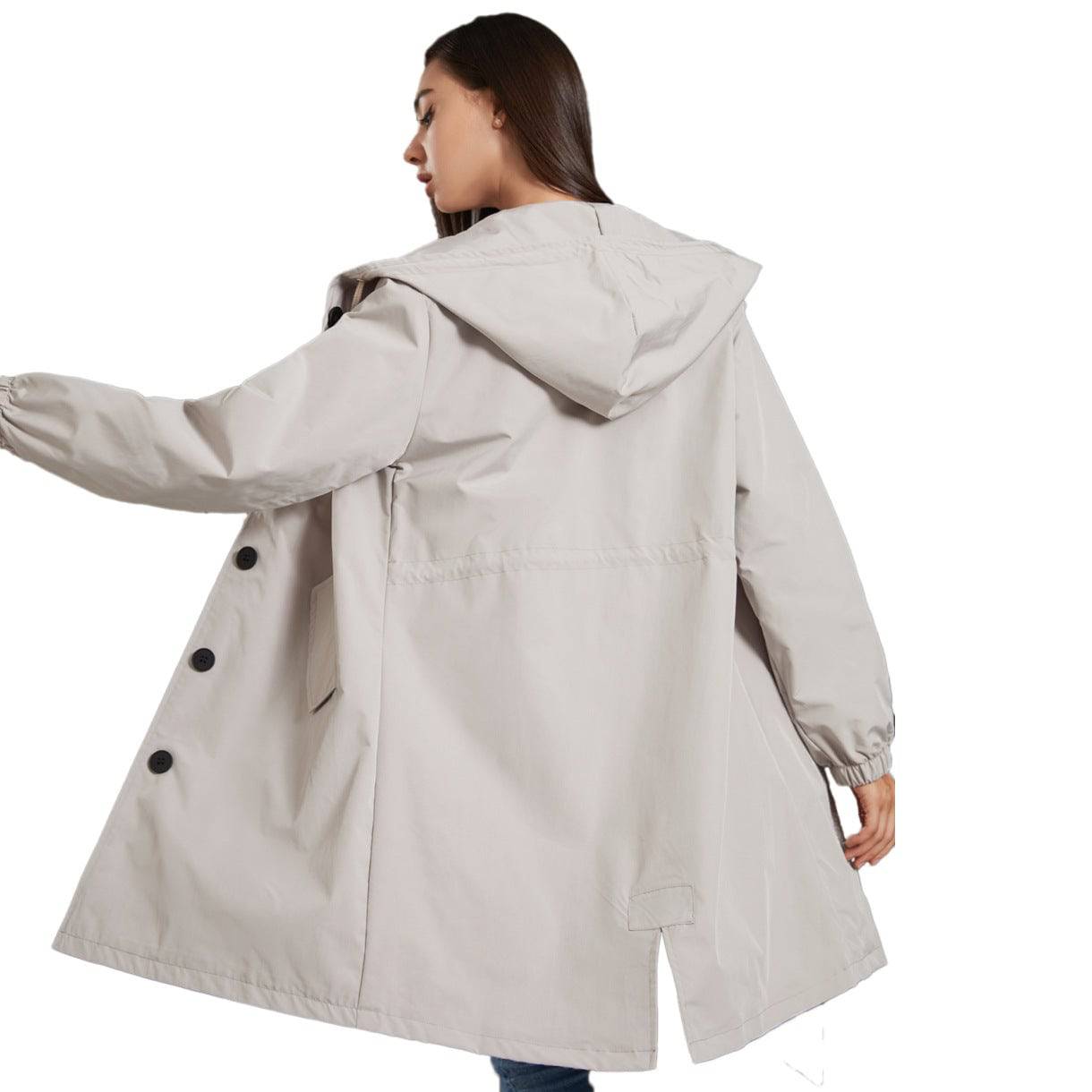 Waterproof Anorak Long Coat for Women, Perfect for Autumn and Winter with Plus Size Options    