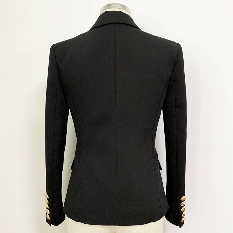 Lion Head Buckle Double Breasted Small Blazer    