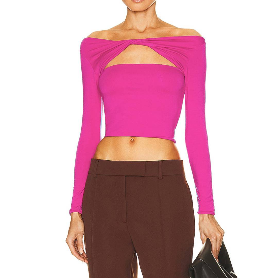 Stylish Off Shoulder Cutout Twist Top for Women - Spring/Fall Collection    