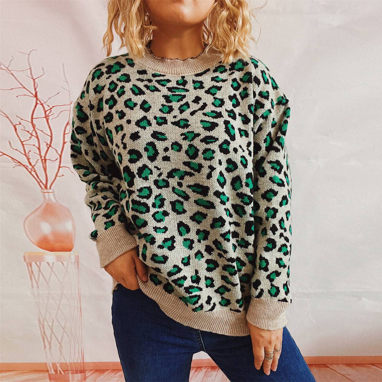 Leopard Print Sweater for Stylish Fall and Winter Casual Outfits    