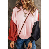 Warm and Stylish Color Block Patchwork Fall Pullover for Women    