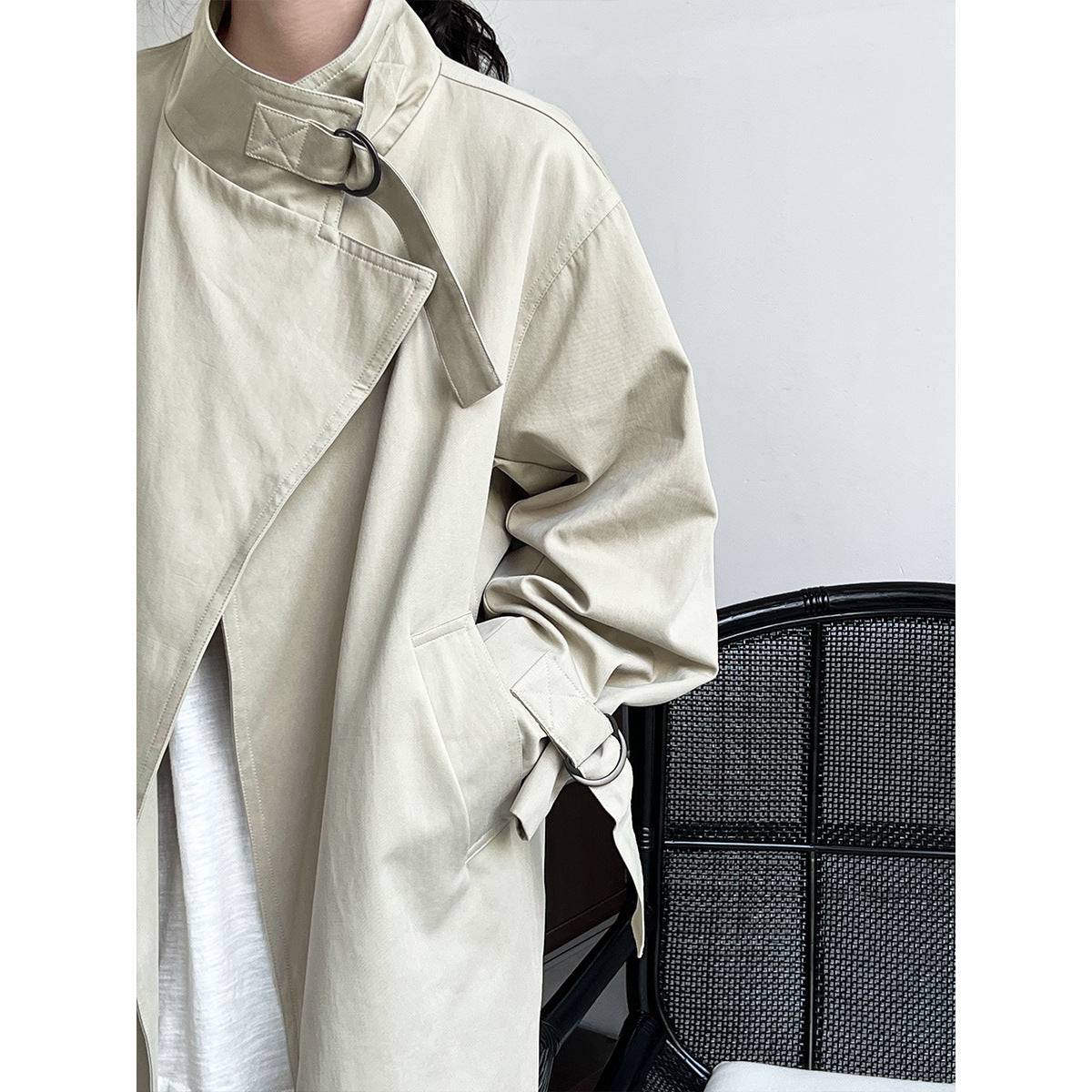 Mid-Length British Cotton Trench Coat for Women    