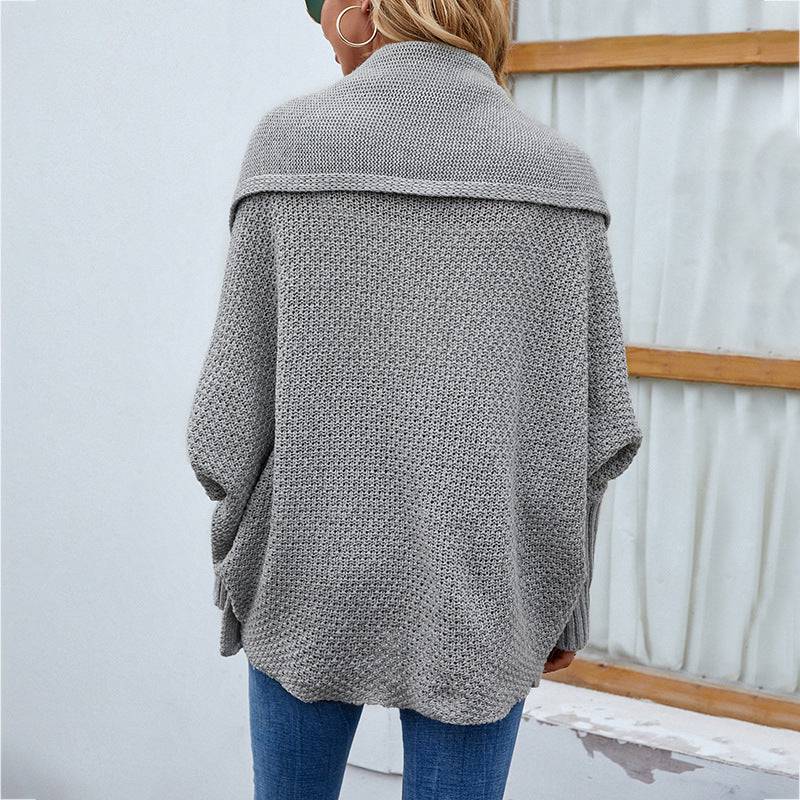 Women's Loose-Fit Knitted Batwing Sleeve Cardigan Coat    