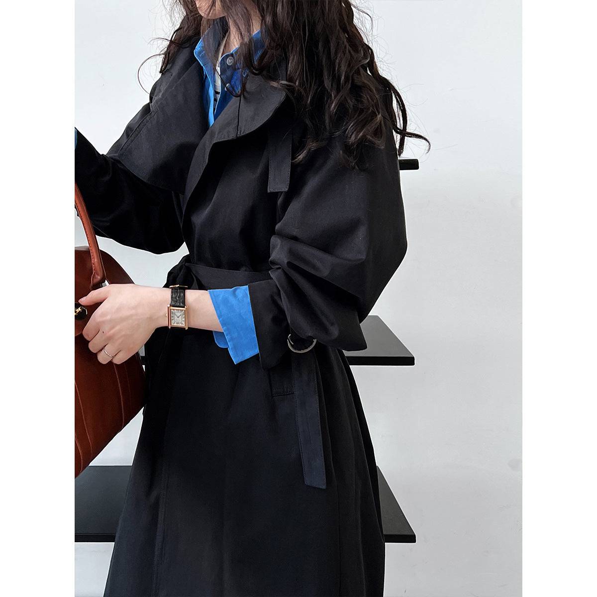 Mid-Length British Cotton Trench Coat for Women    