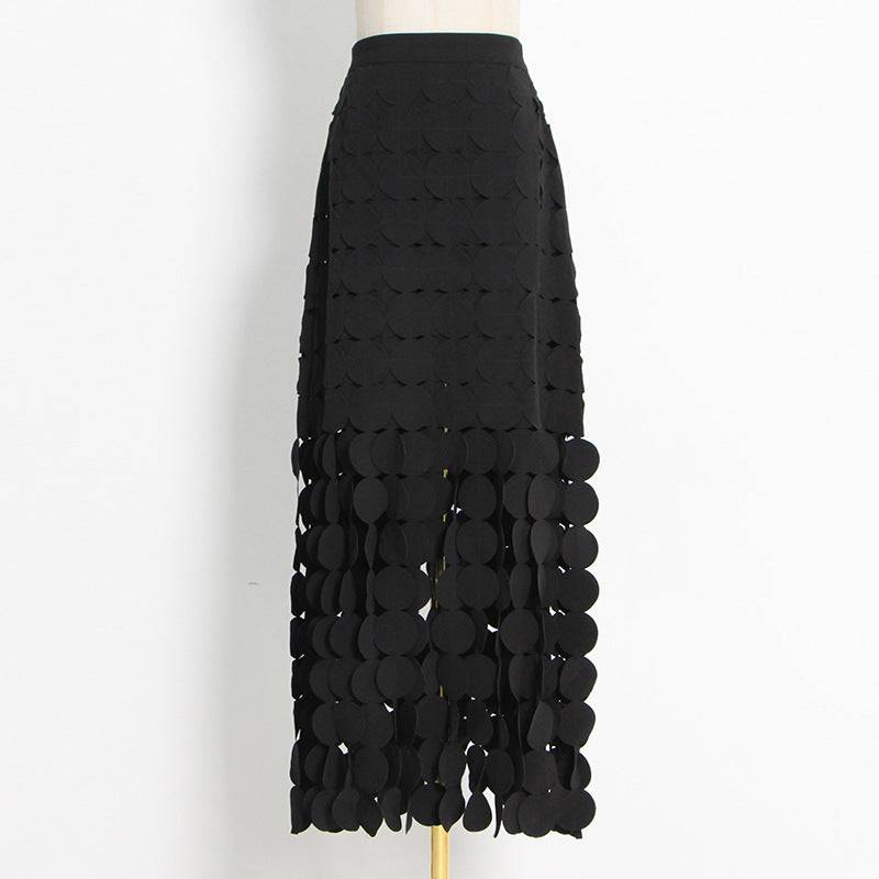 Elegant Fringed Midi Skirt for Summer    