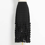 Elegant Fringed Midi Skirt for Summer    