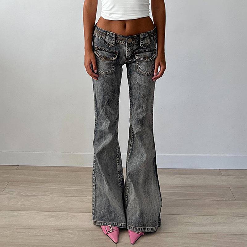 Vintage Smoky Gray Bootcut Jeans for Women    