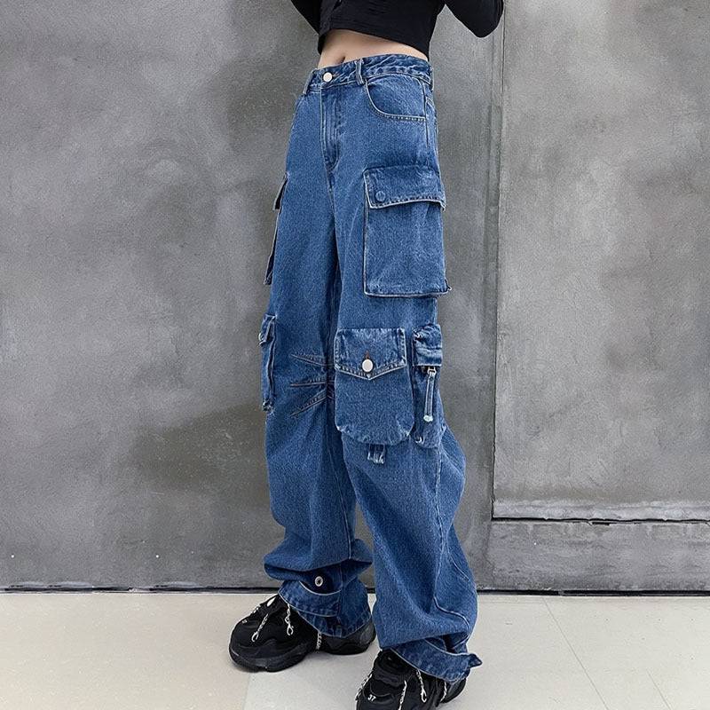 Street Style Hip Hop Cargo Pants with Multiple Pockets    